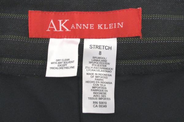 Anne Klein Women's Black with Brown Pinstripes Pants Career Casual Dress Size 8