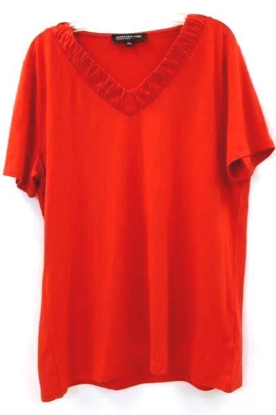 Jones New York Women's Shirt Red Short Sleeve Size L