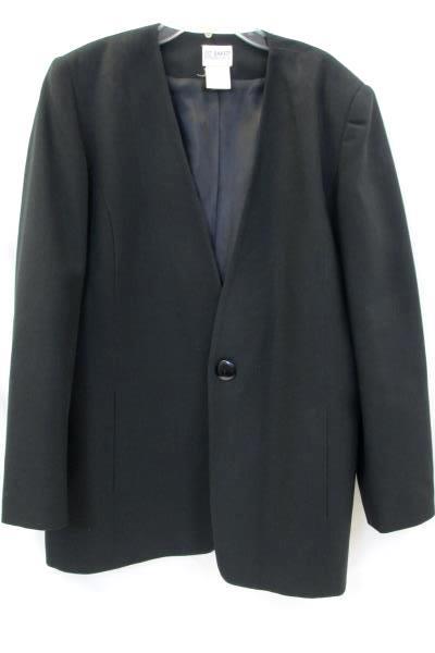 Liz Baker Essentials Women's Blazer Jacket Solid Black Size 12