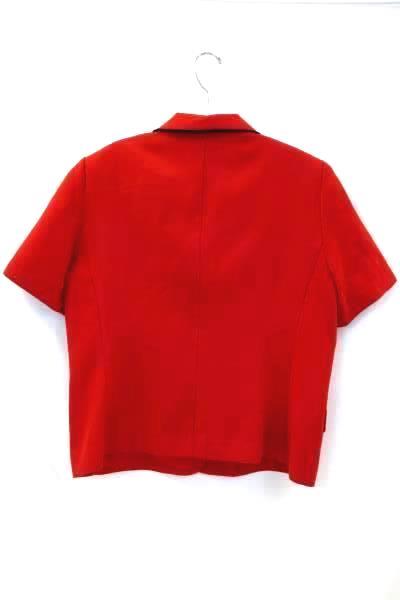 Studio 1 Women's Shirt Red Short Sleeve w/ Black Lining Size 12