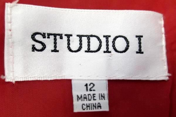 Studio 1 Women's Shirt Red Short Sleeve w/ Black Lining Size 12