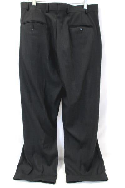 Vitaliano Men's Black Dress Pants Pleated Cuff Plaid Size 36W