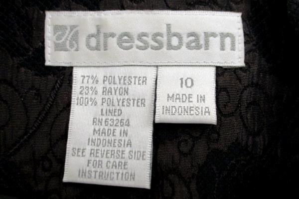 Women's DRESSBARN Plum & Black Rose Embroidered Suit Jacket Career Business 10