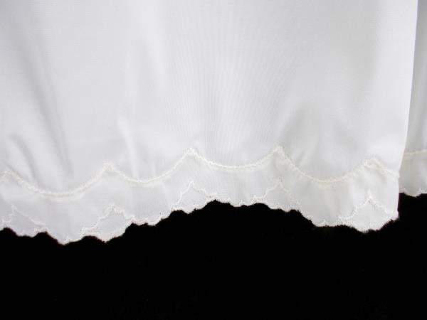 Vintage VAN RAALTE Ivory Nylon Skirt Slip Lace Embroidered Scallop Hem Size M