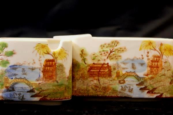 Vintage Hand Painted Japanese Teapot and Sugar Dish