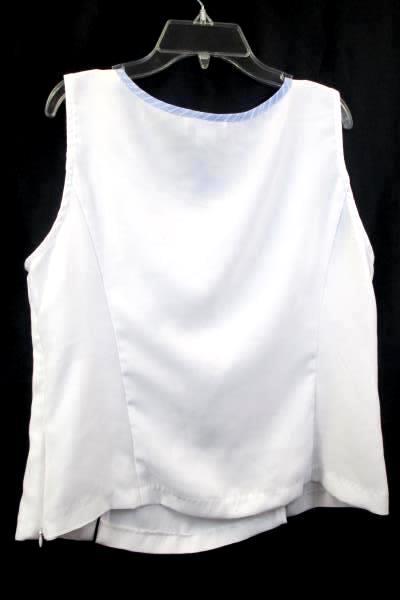 Perceptions Women's Size 12 Tank Top White Blue Stripes
