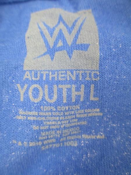 WWE T-Shirt Authentic Blue Orange John Cena Respect Boy's Size Youth L