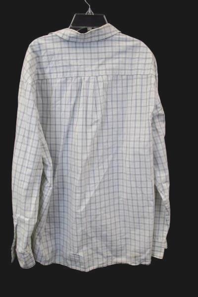 Men's Old Navy Button Up Shirt Long Sleeve White Plaid Size Large