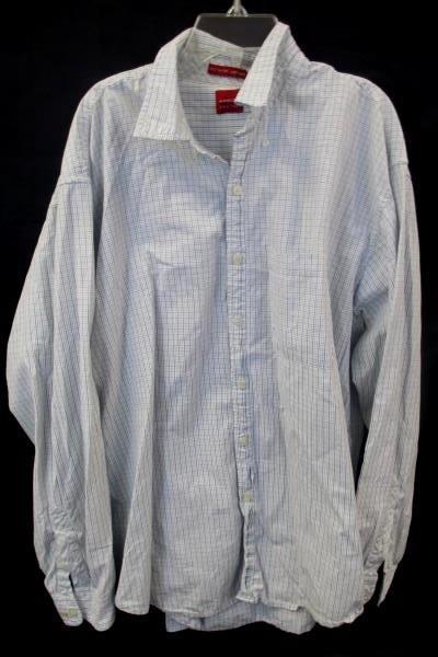 Men's Button Up By Arrow Long Sleeve White Plaid Size L