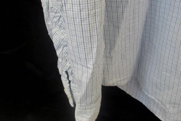 Men's Button Up By Arrow Long Sleeve White Plaid Size L