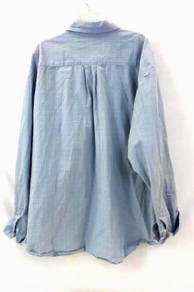 Men's Button Up By Old Navy Long Sleeve Blue White Plaid Size L