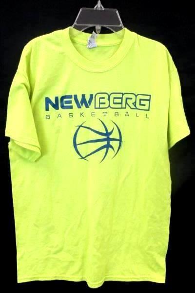 Newberg Basketball T-Shirt by Gildan Neon Yellow Unisex Size M