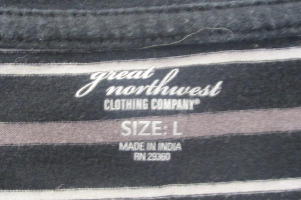 Top by Great Northwest Long Sleeve Striped Women's Size L