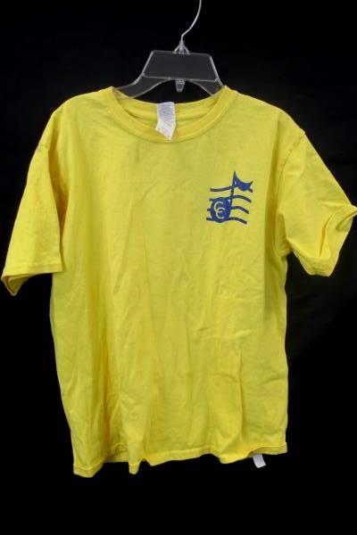 Gildan Graphic Tee Yellow w/ Blue Music Symbol Unisex Youth Size XL