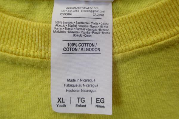 Gildan Graphic Tee Yellow w/ Blue Music Symbol Unisex Youth Size XL