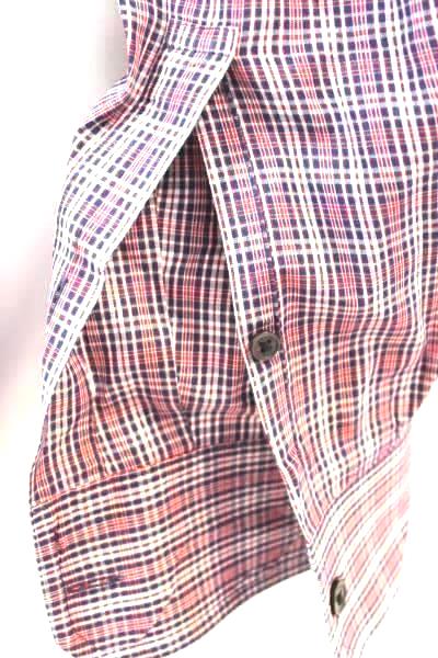 Michael Kors Men's Button Up Red White Blue Plaid Long Sleeve Size XL