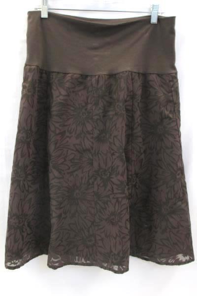 First Option Women's Skirt Size Large Brown Black Design Plaid