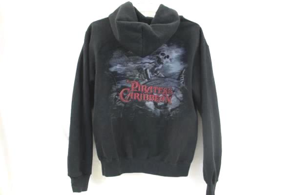 Pirates Of The Caribbean Juniors Size Small Black Zip-Up Sweatshirt ~Disney