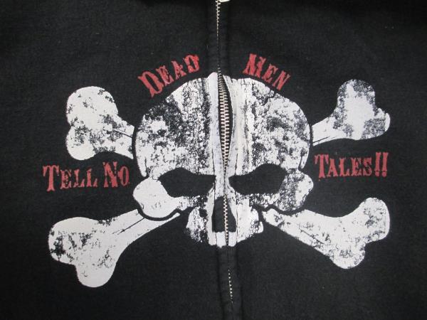 Pirates Of The Caribbean Juniors Size Small Black Zip-Up Sweatshirt ~Disney