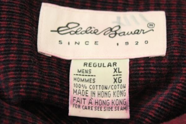 Eddie Bauer Men's Button Up Shirt Red Flannel Size XL