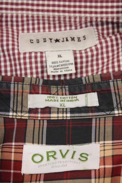 Lot of 2 Button Up Shirts by Cody James & Orvis Plaid Men's Size XL