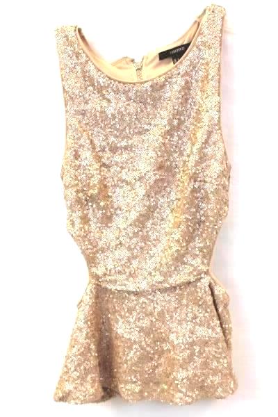 Forever 21 Gold Blouse and Red Jumper Suit One Piece Women's Size Small