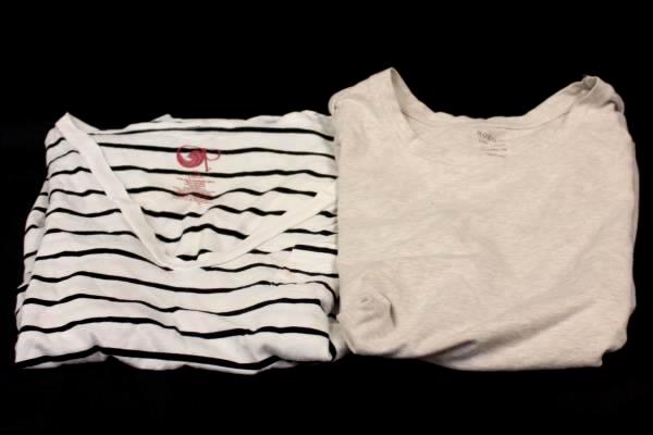 Lot of 2 Sonoma Life and Style & OP Women's Tops Solid and Striped Size L