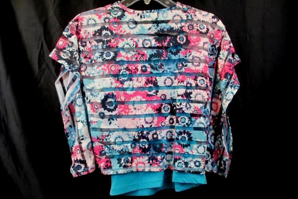 L.E.I. Girl's Blouse with Built in Tank Top Floral Blue Multicolor Size M