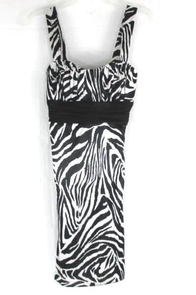 Sleeveless Zebra Print Formal Dress Masquerade Size Small