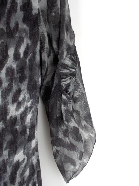 ANNA MOLINARI Silk V Neck Dress Gray Grey Tone Cocktail Italy Size 38