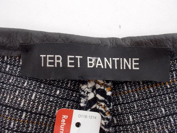 TER ET BANTINE Ethnic Weave Cotton Shorts High Waist Leather Trimmed Size 8