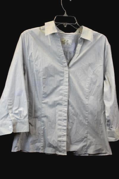Lot Of 3 Women's Button Up Shirts Pink Salmon White & Blue Striped Size XL