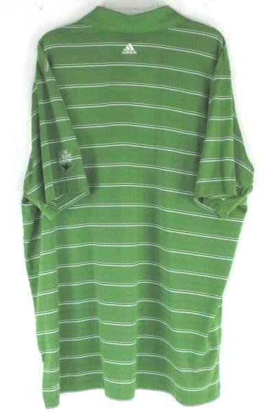 Adidas ClimaCool Gold Polo Size XXL Green Striped Polyester Oregon Golf Club