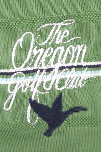 Adidas ClimaCool Gold Polo Size XXL Green Striped Polyester Oregon Golf Club