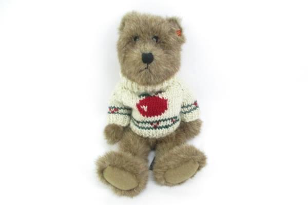Vintage 11" Boyds Plush Bear Jointed Apple Sweater + Special Teacher Pin
