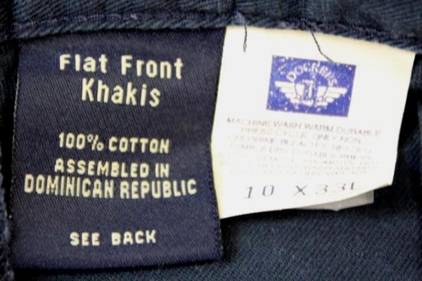 Dockers Pants Dark Blue Flat Front Khakis Men's Youth Size 10 x 33