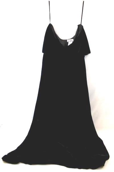 Women's Dress By After Dark Black Velvet Sleeveless Neck Flap Size16W