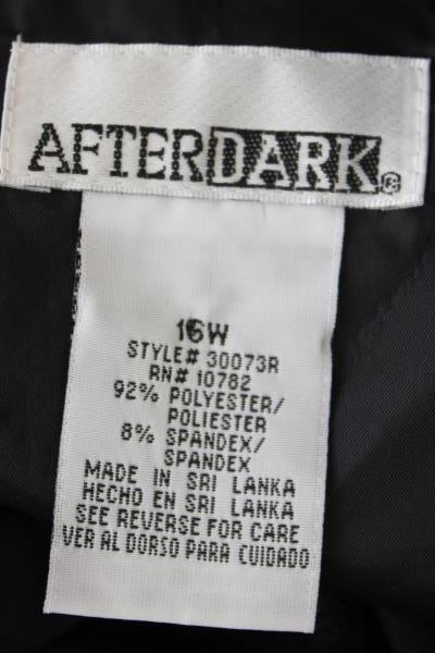 Women's Dress By After Dark Black Velvet Sleeveless Neck Flap Size16W
