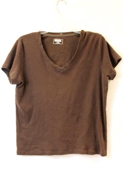 Classic T-Shirt By St Johns Bay Solid Brown Women's Size Large
