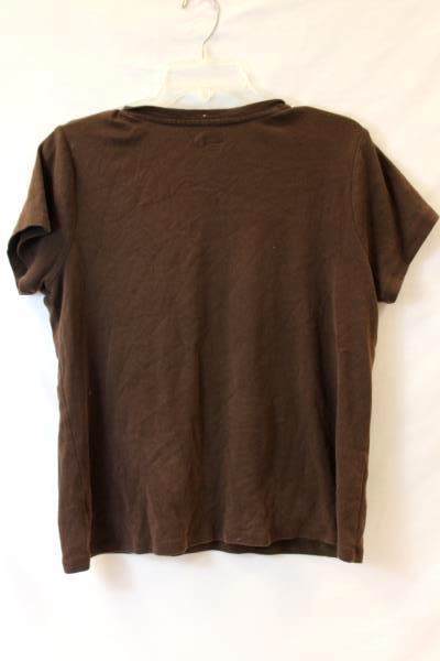 Classic T-Shirt By St Johns Bay Solid Brown Women's Size Large