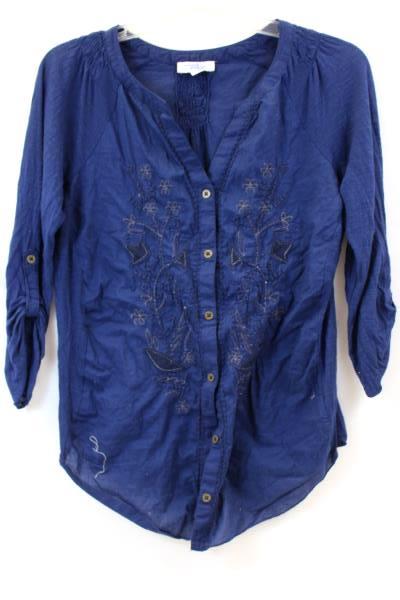 Women's Indigo T-Shirt By Great Northwest Long Sleeve Navy Floral Size S