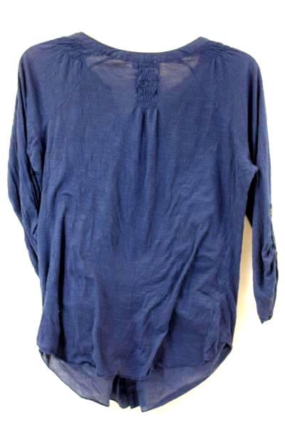 Women's Indigo T-Shirt By Great Northwest Long Sleeve Navy Floral Size S