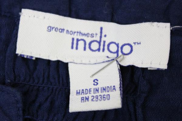 Women's Indigo T-Shirt By Great Northwest Long Sleeve Navy Floral Size S