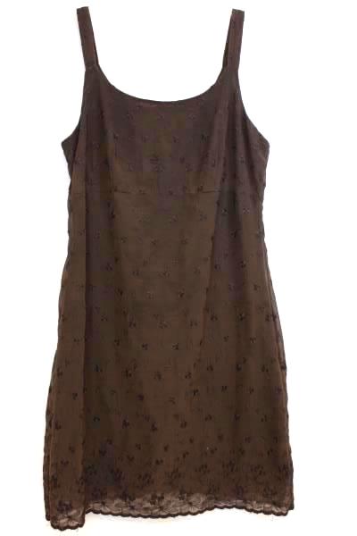 Dress By Express Brown Floral Zipper 1" Straps Women's Size 3/4