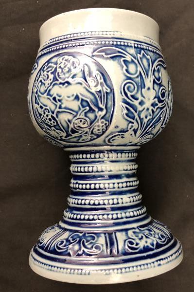 Personalized Arnold Ceramic Goblet Gebrüder Plein Speicher Germany Blue