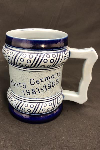 Gebrüder Plein Speicher Ceramic Stein Germany Blue GPS Bowling League