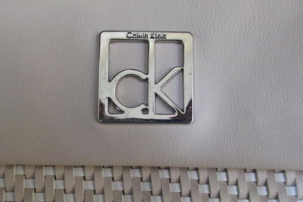 CALVIN KLEIN Leather Purse light pink Shoulder Strap w/Buckle Weaved