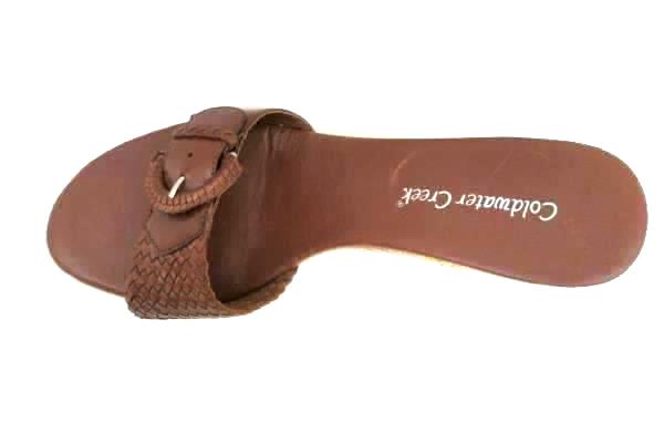 Coldwater Creek Wedge Heel Sandals Weaved Leatuer Buckle Size 8