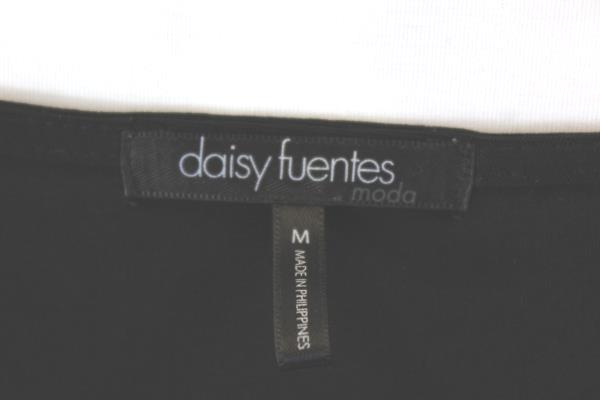 Daisy Fuentes Women's Blouse Black V-Neck Long Sleeve Size Small