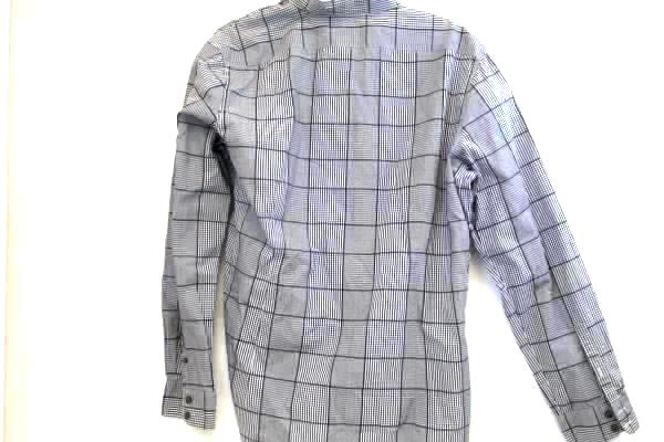 Men's Button Up Shirt By Claiborne Black White Plaid Long Sleeve Size XL